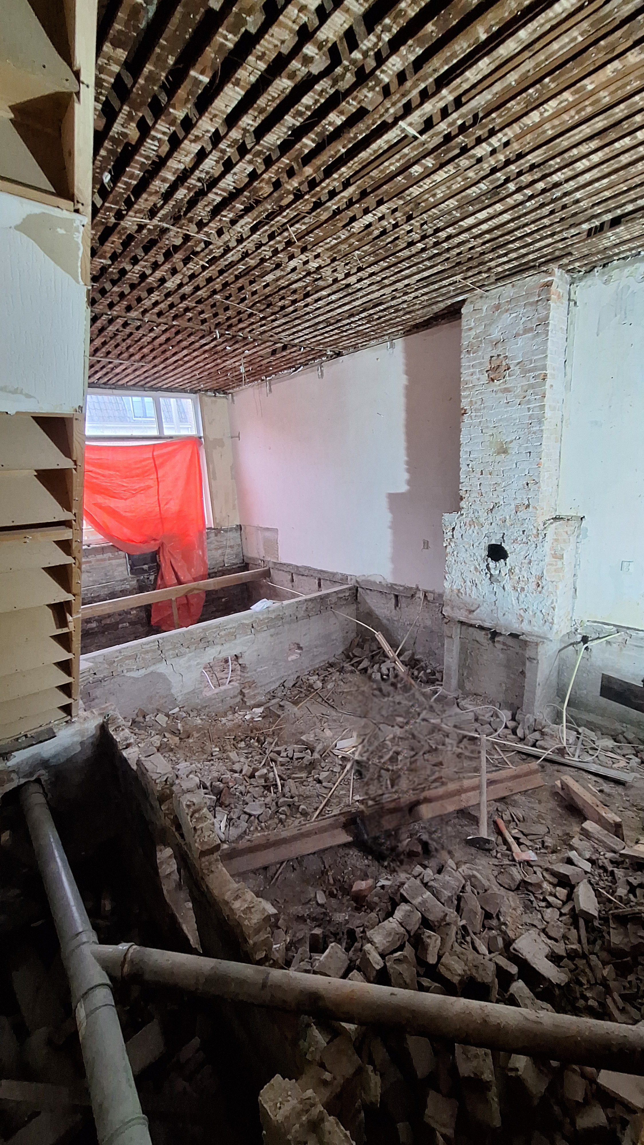 Constructieve fase van de renovatie